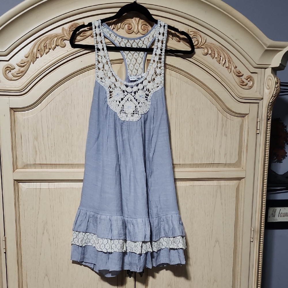 Blue Bird Lace-Trimmed Garment